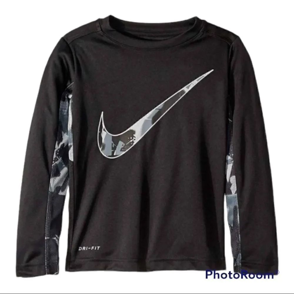 Nike Spray Painted Swoosh Long Sleeve Tee Shirt